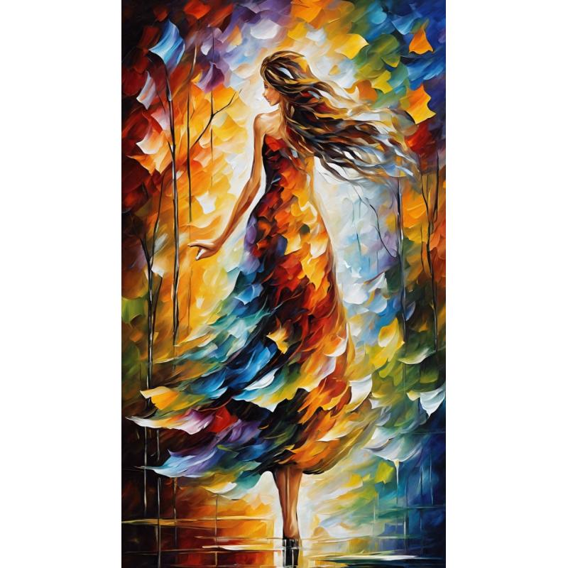 Gallery value USD15400 ENCHANTED VISIONS - PALETTE KNIFE Oil Painting On Canvas By Leonid Afremov