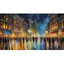 Gallery value USD8900 LUMINOUS NIGHT - PALETTE KNIFE Oil Painting On Canvas By Leonid Afremov