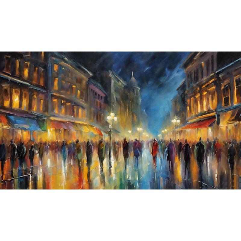 Gallery value USD8900 LUMINOUS NIGHT - PALETTE KNIFE Oil Painting On Canvas By Leonid Afremov