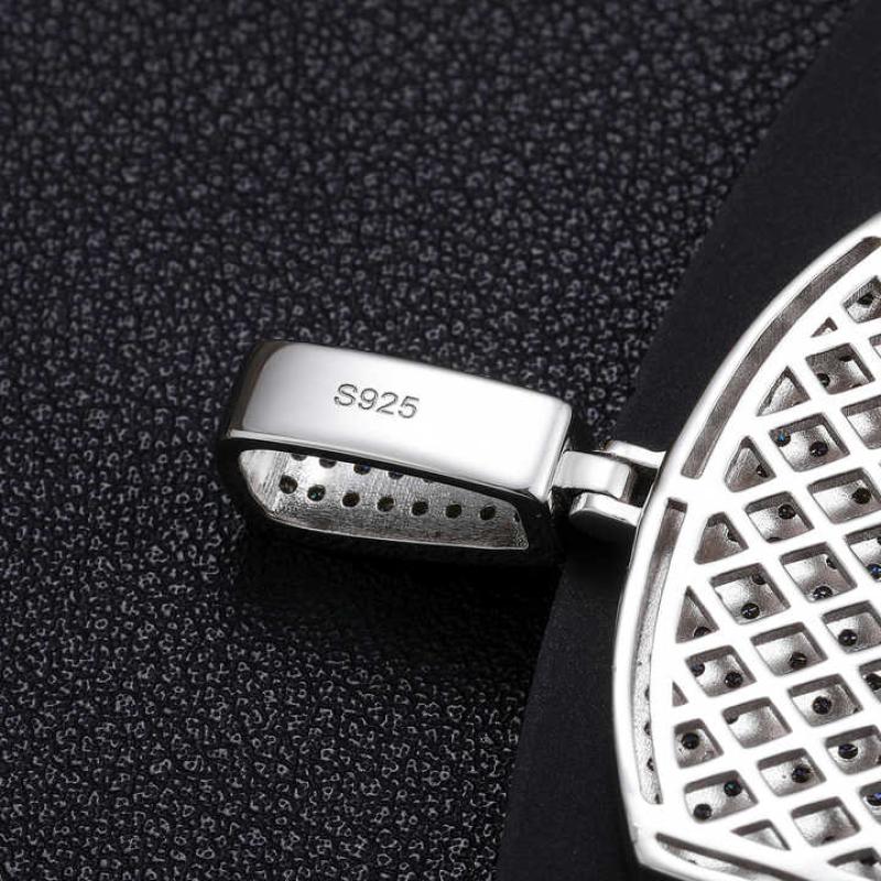 High Quality 925 Sterling Silver VVS Moissanite Diamond Iced Out Rectangle Dog Tag Pendant