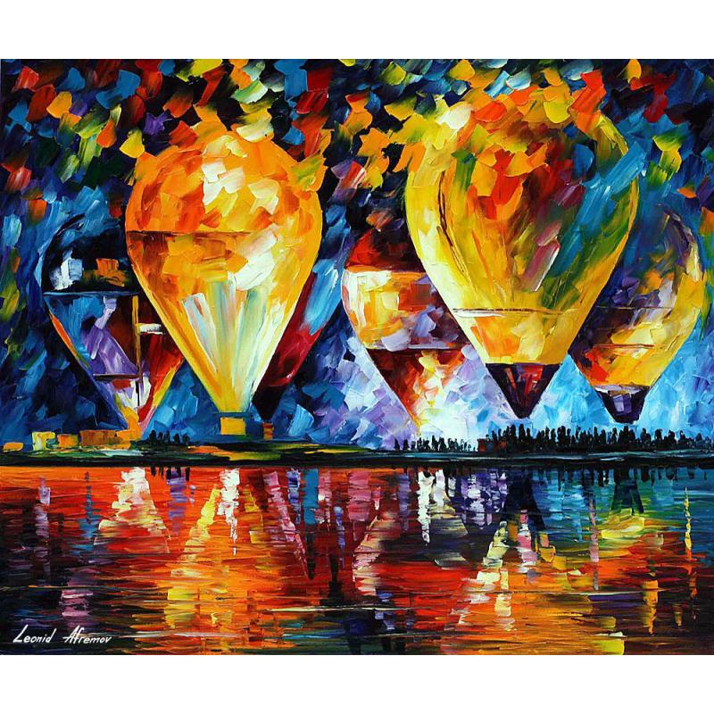 Gallery value USD11600 BALLOON SKY - PALETTE KNIFE Oil Painting On Canvas By Leonid Afremov