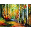 Gallery value USD18100 BIRCHES - PALETTE KNIFE Oil Painting On Canvas By Leonid Afremov