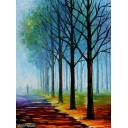 Gallery value USD8900 BLUE FOG LIGHTS - PALETTE KNIFE Oil Painting On Canvas By Leonid Afremov