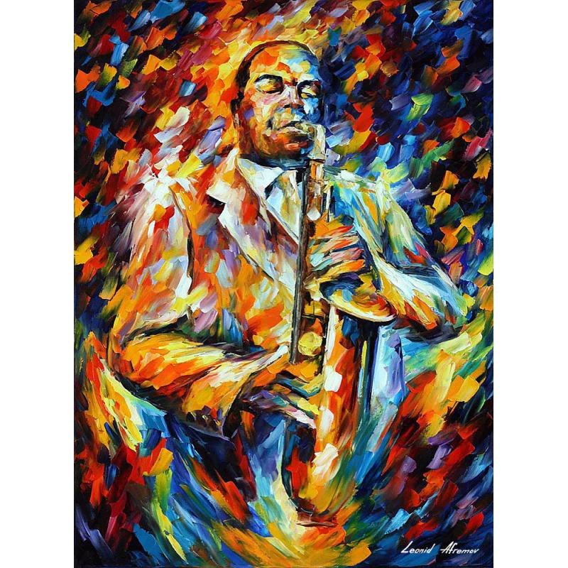 Gallery value USD14800 CHARLIE PARKER - PALETTE KNIFE Oil Painting On Canvas By Leonid Afremov