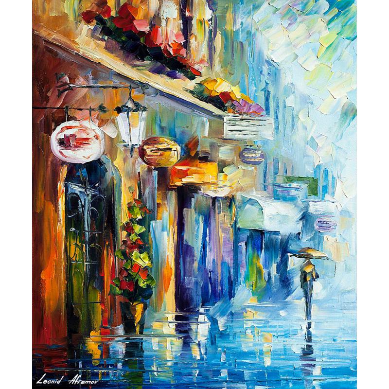 Gallery value USD19800 DROWNED STORES - PALETTE KNIFE Oil Painting On Canvas By Leonid Afremov