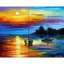 Gallery value USD9700 FLORIDA BEST SUNSET - PALETTE KNIFE Oil Painting On Canvas By Leonid Afremov