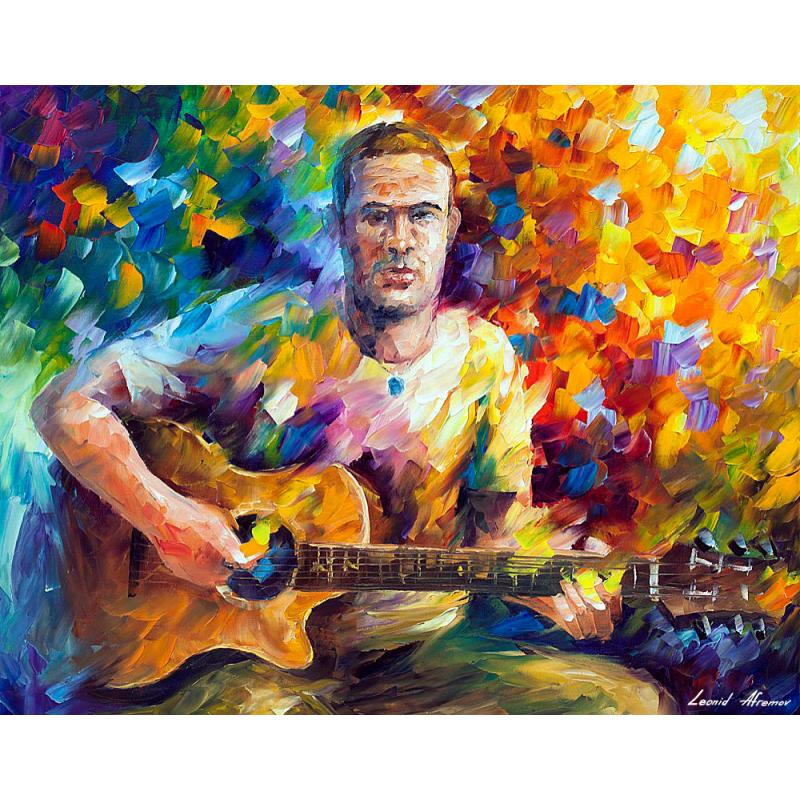 Gallery value USD9800 GUITARIST - PALETTE KNIFE Oil Painting On Canvas By Leonid Afremov