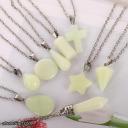 Lot of 12 Minimalist Luminous Stone Charms Pendant Necklace