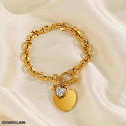 Lot of 12 ,18K gold  heart bracelet