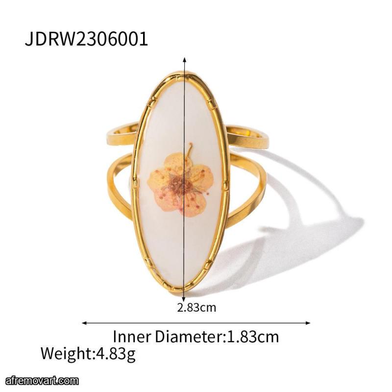 Lot of 12 18k Gold  Dried Flower Adjustable Rings