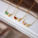 Lot of 12 Gold Chain Color Crystal Tulip Flower Necklace