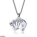 Lot of 12 Long Chain Poker Card Necklace