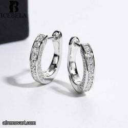 Lot of 2 Brilliant Cut 925 Sterling Silver Classic Hoop Earrings