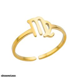 Lot of 12 Gold Plated 12 Zodiac Signs Rings