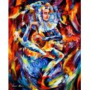 Gallery value USD9200 JESTER MUSIC - PALETTE KNIFE Oil Painting On Canvas By Leonid Afremov