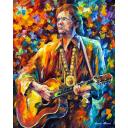 Gallery value USD17000 JOHNNY CASH MUSIC - PALETTE KNIFE Oil Painting On Canvas By Leonid Afremov