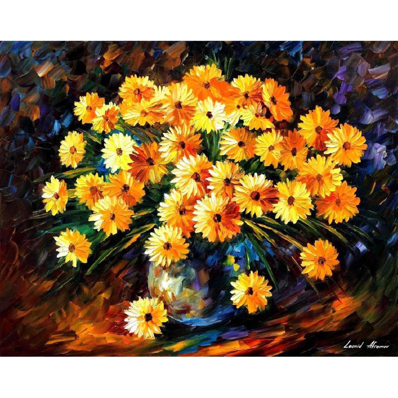 Gallery value USD19000 MELODY OF YELLOW BEAUTY - PALETTE KNIFE Oil Painting On Canvas By Leonid Afremov