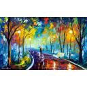 Gallery value USD16400 MISTY MOOD IN THE PARK - PALETTE KNIFE Oil Painting On Canvas By Leonid Afremov