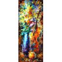 Gallery value USD16500 MUSIC AND FLOWERS - PALETTE KNIFE Oil Painting On Canvas By Leonid Afremov