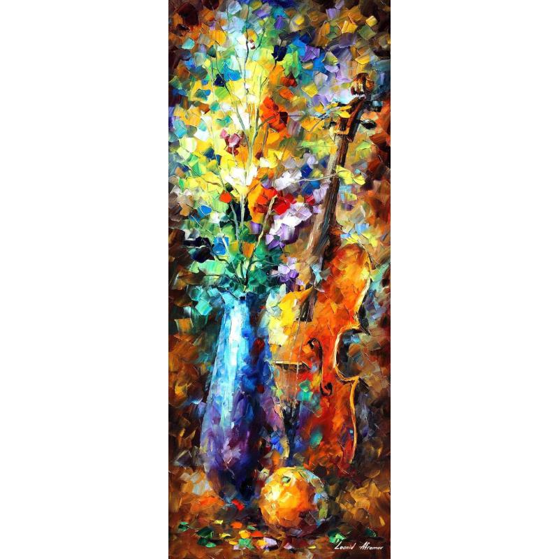 Gallery value USD16500 MUSIC AND FLOWERS - PALETTE KNIFE Oil Painting On Canvas By Leonid Afremov