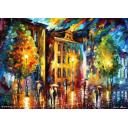 Gallery value USD8900 ENIGMA OF THE NIGHT - PALETTE KNIFE Oil Painting On Canvas By Leonid Afremov