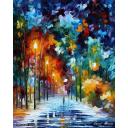 Gallery value USD8900 ROMANTIC WINTER - PALETTE KNIFE Oil Painting On Canvas By Leonid Afremov