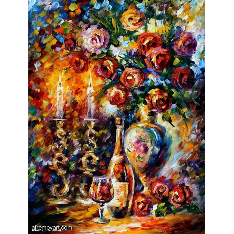 Gallery value USD8900 SHABBAT 2 - PALETTE KNIFE Oil Painting On Canvas By Leonid Afremov