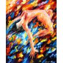 Gallery value USD18900 BACKWARD SOMERSAULT - PALETTE KNIFE Oil Painting On Canvas By Leonid Afremov