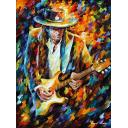 Gallery value USD12700 STEVIE RAY VAUGHAN 4 - PALETTE KNIFE Oil Painting On Canvas By Leonid Afremov