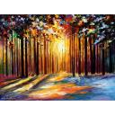 Gallery value USD8900 MORNING SUN OF JANUARY- PALETTE KNIFE Oil Painting On Canvas By Leonid Afremov