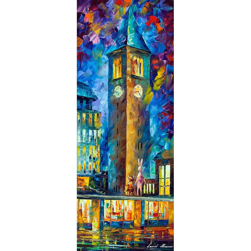 Gallery value USD15500 TOWER OF ILLUSIONS - PALETTE KNIFE Oil Painting On Canvas By Leonid Afremov