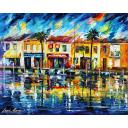 Gallery value USD8900 TROPICAL NIGHT - PALETTE KNIFE Oil Painting On Canvas By Leonid Afremov