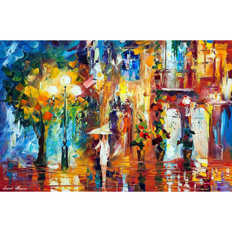 Gallery value USD11800 WHITE DRESS - PALETTE KNIFE Oil Painting On Canvas By Leonid Afremov