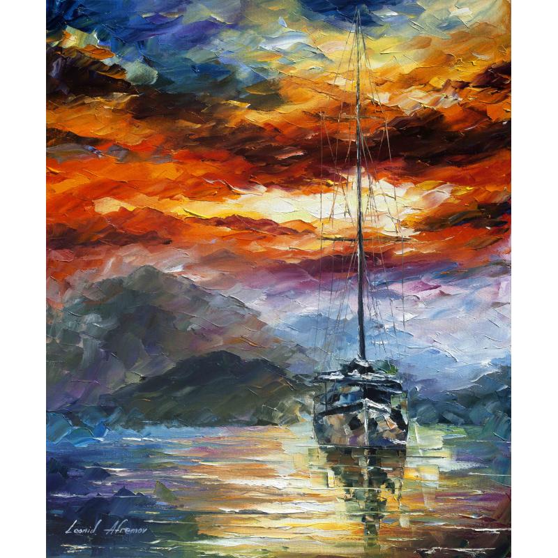 Gallery value USD15200 ABOUT TO RAIN - PALETTE KNIFE Oil Painting On Canvas By Leonid Afremov