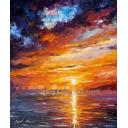 Gallery value USD15200 ACROSS THE OCEAN  - PALETTE KNIFE Oil Painting On Canvas By Leonid Afremov