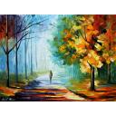 Gallery value USD10900 ALONE IN THE FOG - PALETTE KNIFE Oil Painting On Canvas By Leonid Afremov