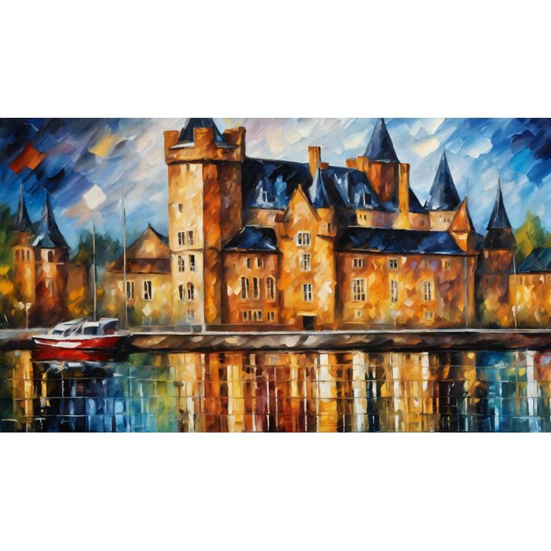 Gallery value USD10200 ANCIENT REFLECTIONS - PALETTE KNIFE Oil Painting On Canvas By Leonid Afremov