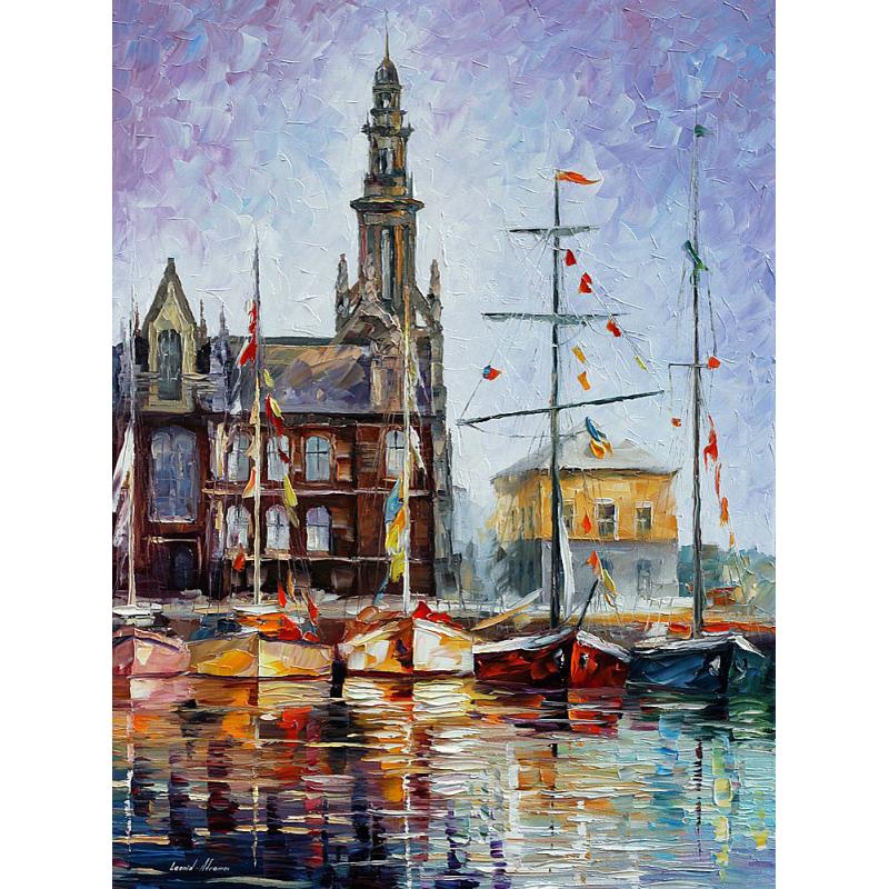 ANTWERP - BELGIUM - PALETTE KNIFE Oil Painting On Canvas By Leonid Afremov