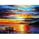 AT ANCHOR - PALETTE KNIFE Oil Painting On Canvas By Leonid Afremov