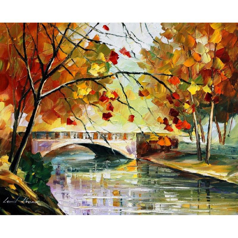 Gallery value USD14700 AUTUMN CALM - PALETTE KNIFE Oil Painting On Canvas By Leonid Afremov