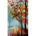 Gallery value USD18800 AUTUMN FOG IN THE PARK - PALETTE KNIFE Oil Painting On Canvas By Leonid Afremov