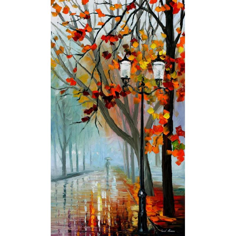 Gallery value USD18800 AUTUMN FOG IN THE PARK - PALETTE KNIFE Oil Painting On Canvas By Leonid Afremov