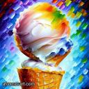 Gallery value USD8900 ICE CREAM - PALETTE KNIFE Oil Painting On Canvas By Leonid Afremov