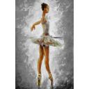 Gallery value USD15500 BALLET B&W - PALETTE KNIFE Oil Painting On Canvas By Leonid Afremov