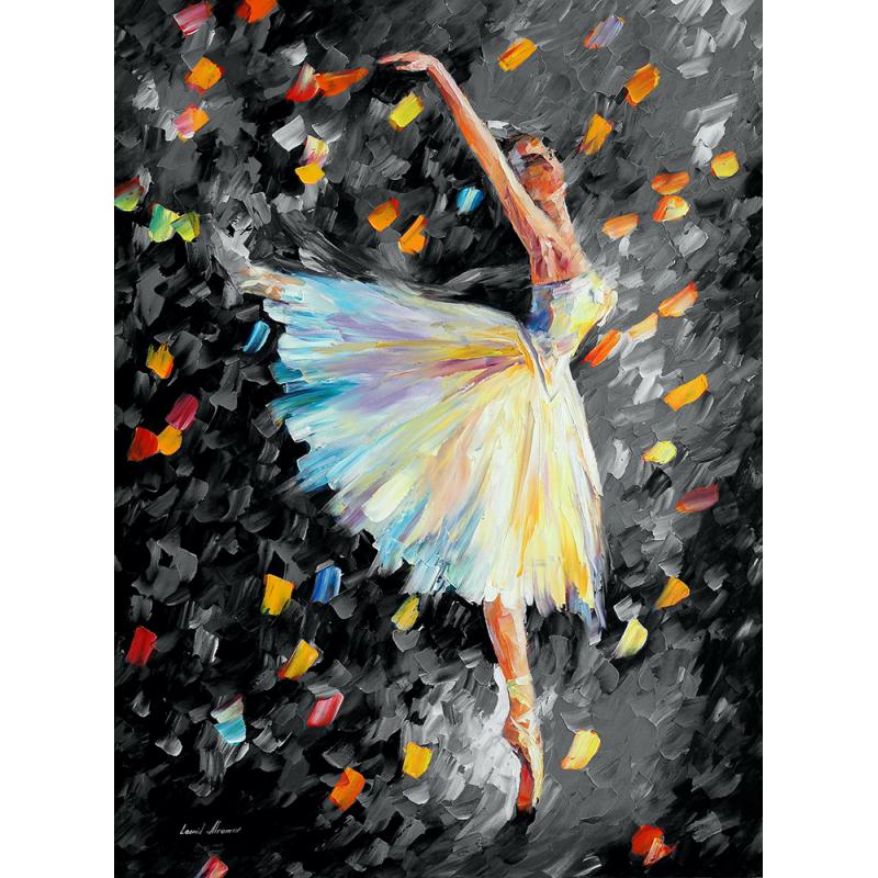 BALLET MAGIC BW - PALETTE KNIFE Oil Painting On Canvas By Leonid Afremov