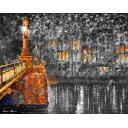 Gallery value USD18300 BEAUTIFUL NIGHT B&W - PALETTE KNIFE Oil Painting On Canvas By Leonid Afremov