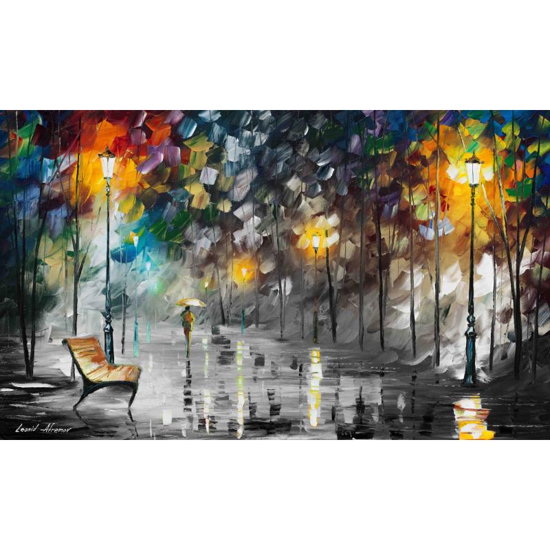 BEAUTY OF THE PARK B&W - PALETTE KNIFE Oil Painting On Canvas By Leonid Afremov