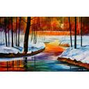 Gallery value USD15500 BEGINNING OF SPRING - PALETTE KNIFE Oil Painting On Canvas By Leonid Afremov