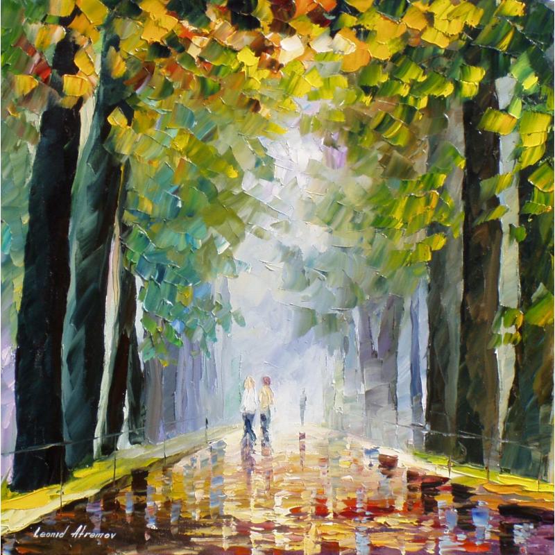 BEST-FRIENDS-WALKING - PALETTE KNIFE Oil Painting On Canvas By Leonid Afremov