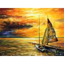 Gallery value USD18500 SAILING AWAY - PALETTE KNIFE Oil Painting On Canvas By Leonid Afremov